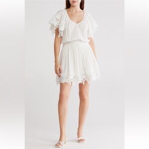 Ramy Brook Jacy Lace Trim Short Sleeve Dress